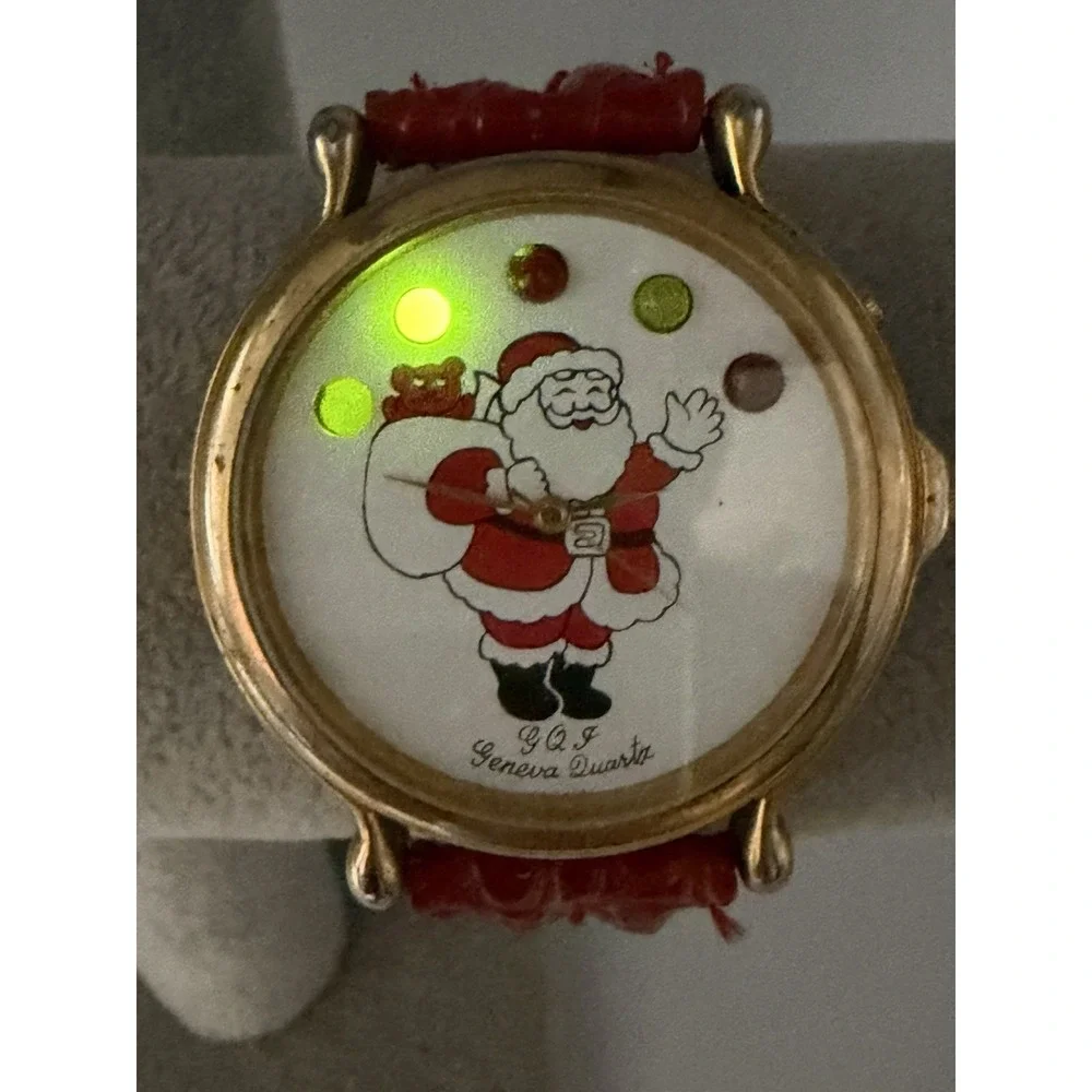 Geneva GQF Vintage New Battery Mens Santa Claus Watch 43MM 8
